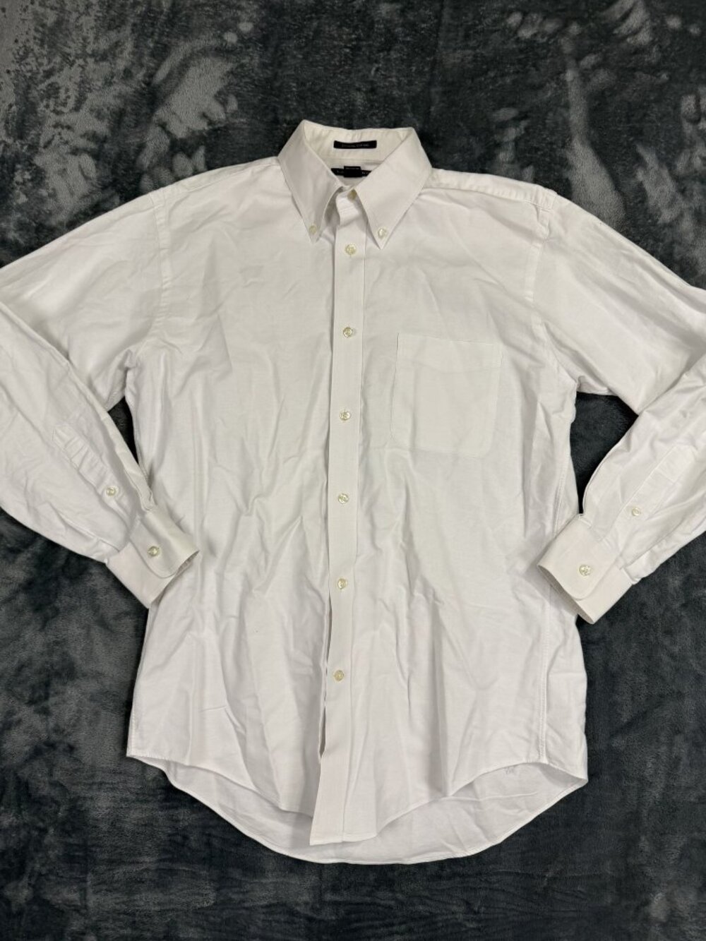 Lands End Mens Original Oxford White Button-Down Shirt 15.5 32